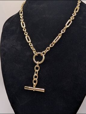 24k Gold Plate Toggle Link Necklace
